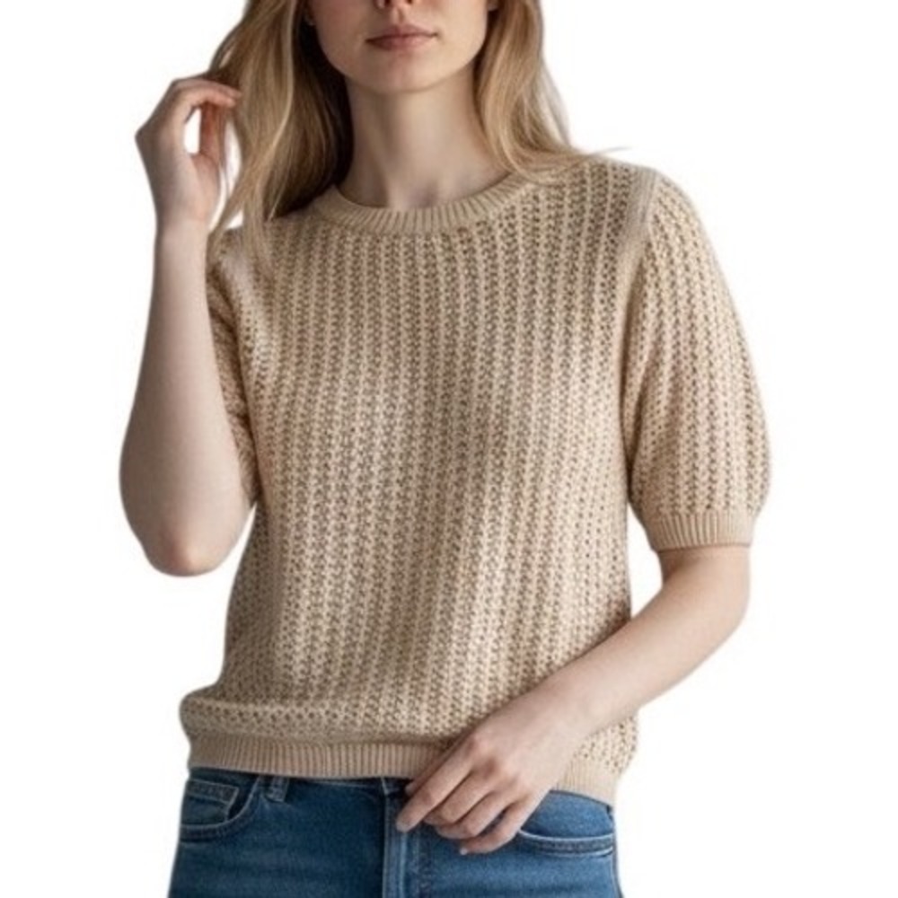 ba&sh Cotton Crochet Knit Sweater